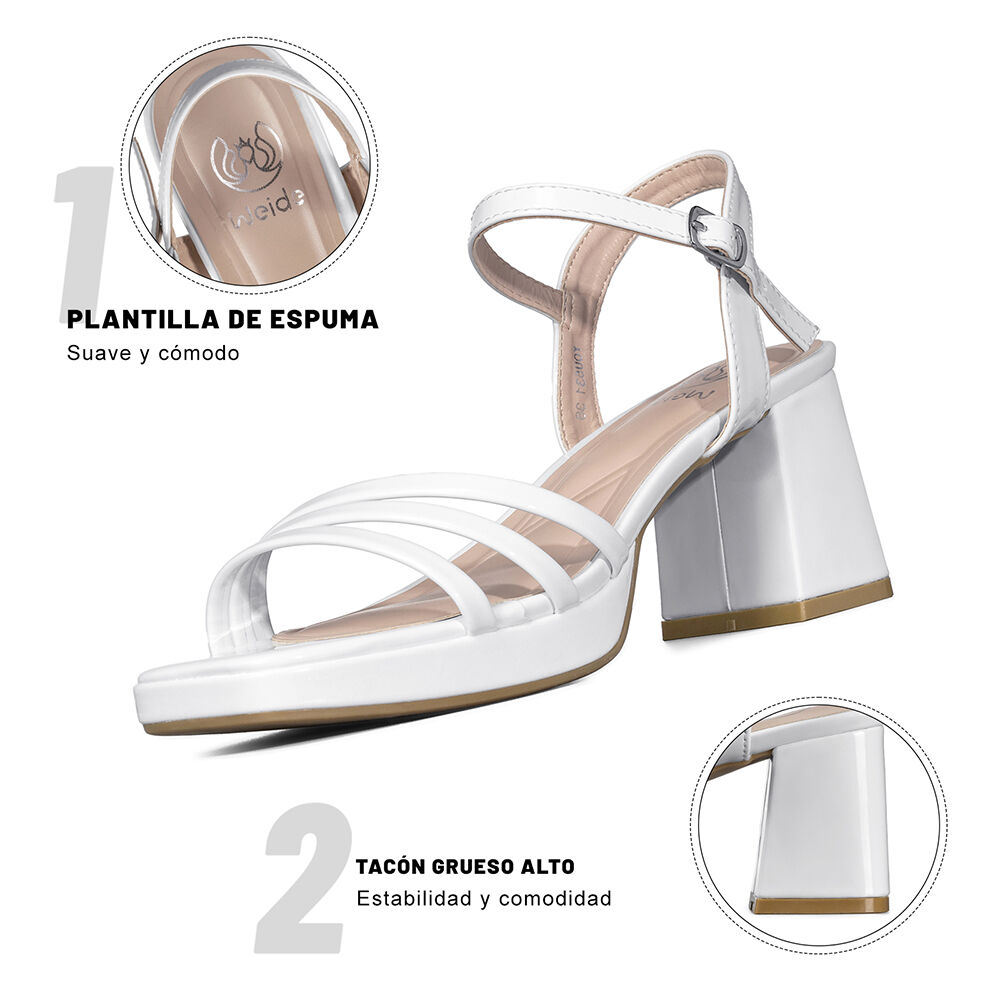 Sandaliataco Grueso Simil Charol Mujer Weide You531 image number 9.0