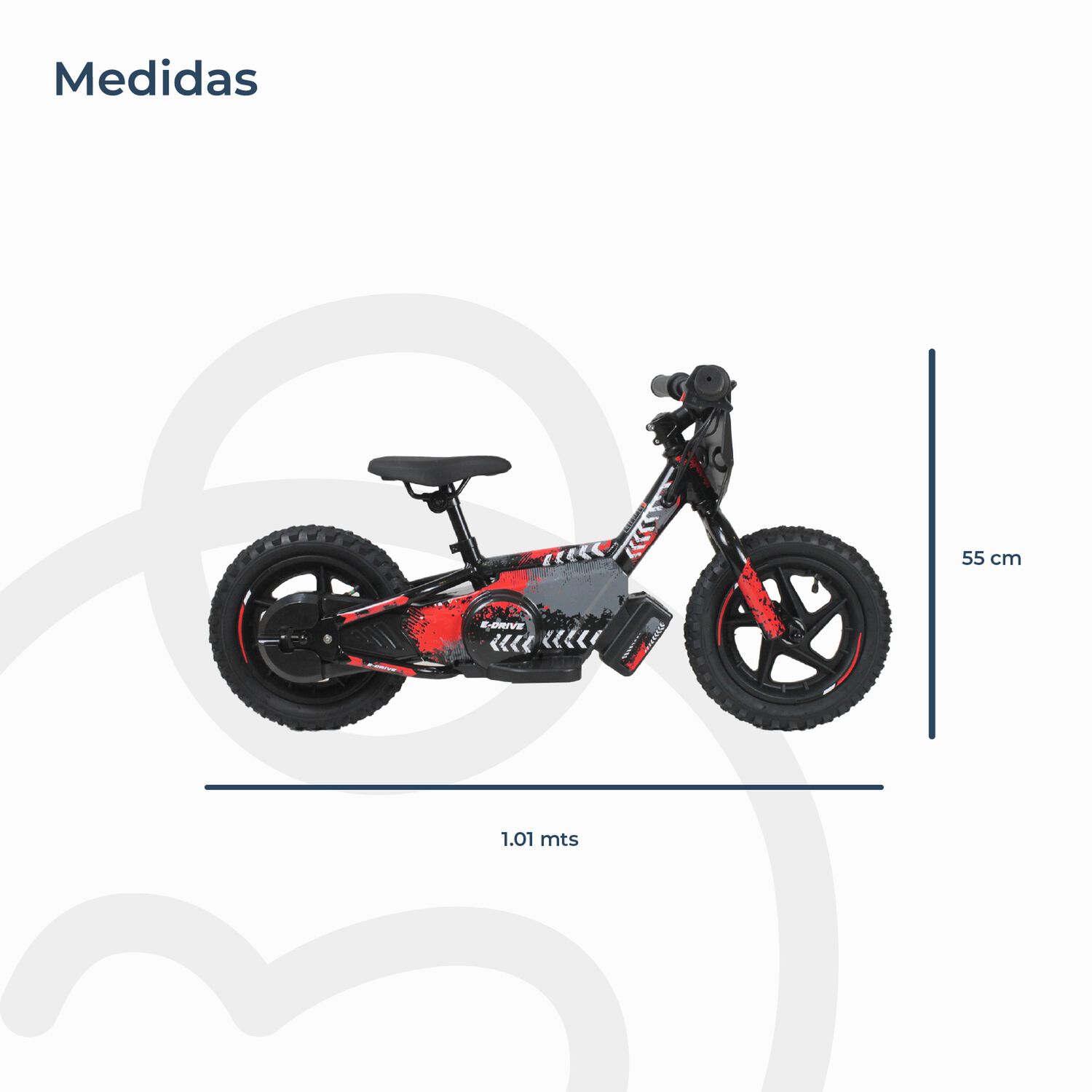 Bicicleta Moto El&eacute;ctrica E-bike Beride Aro 12 Roja image number 9.0