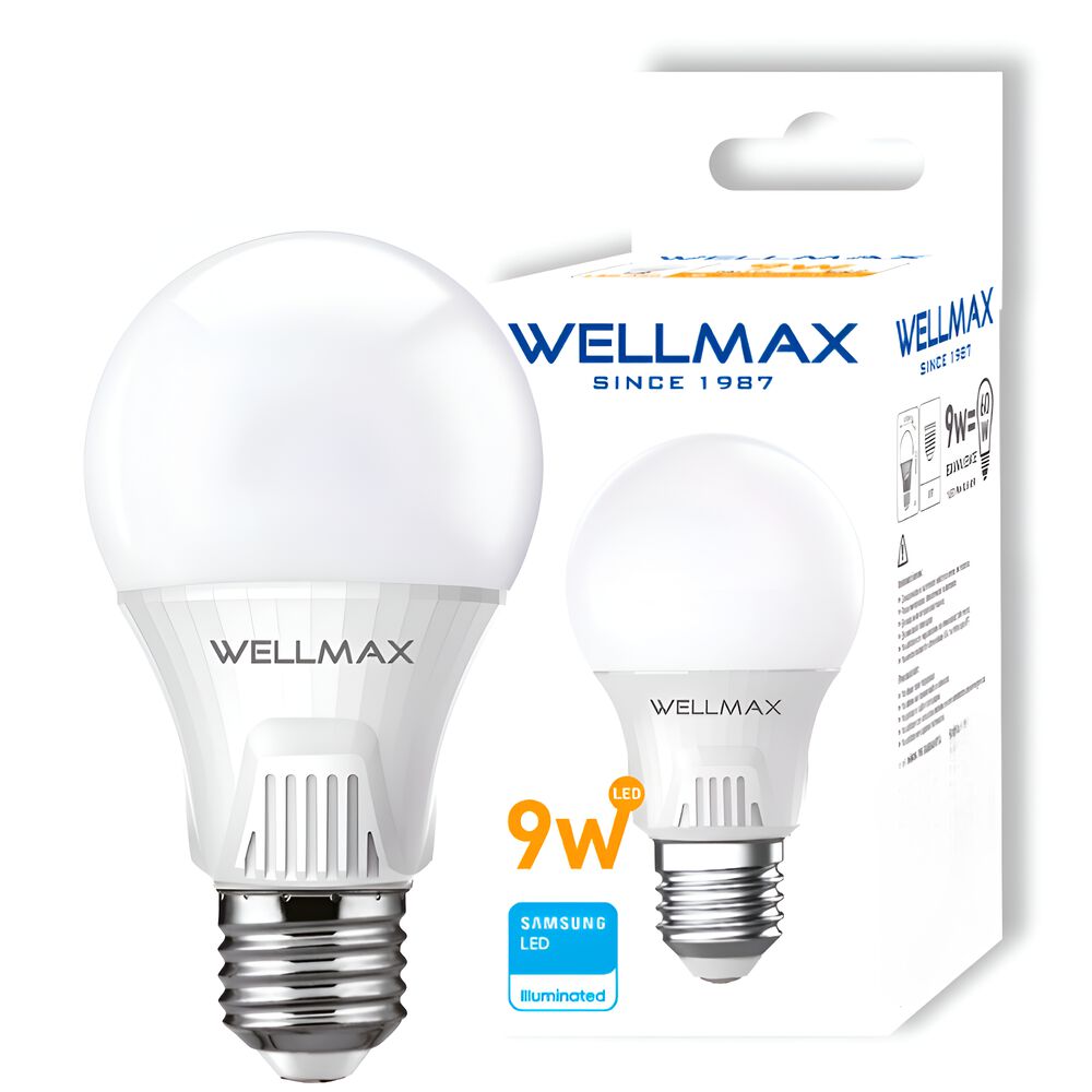Ampolleta Led Wellmax E-27 9w Luz Calida 810lm Led Samsung image number 0.0