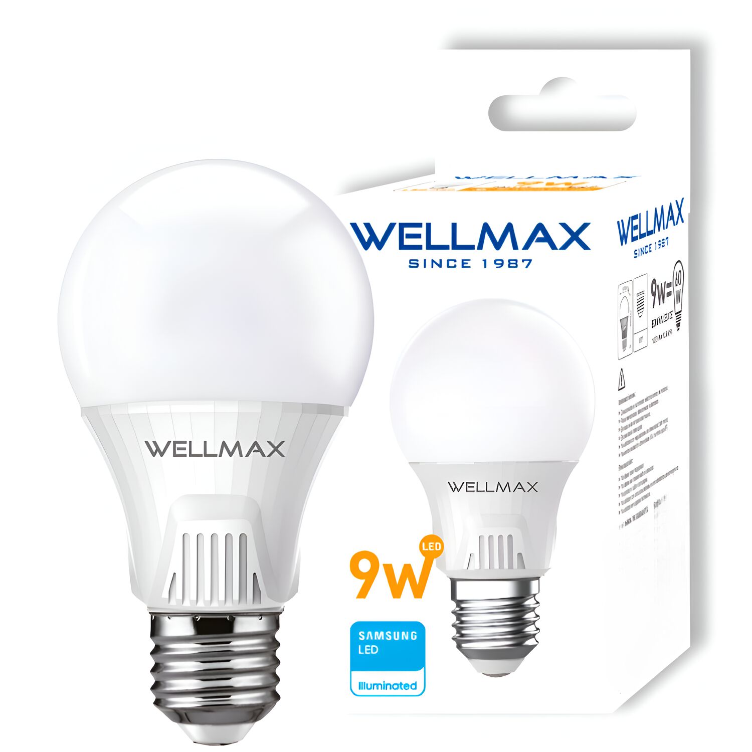 Ampolleta Led Wellmax E-27 9w Luz Calida 810lm Led Samsung image number 0.0