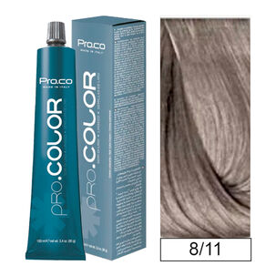 Pro.color - Tintura Permanente 8/11 Rubio Claro Ceniza Intenso 100ml + Oxidante