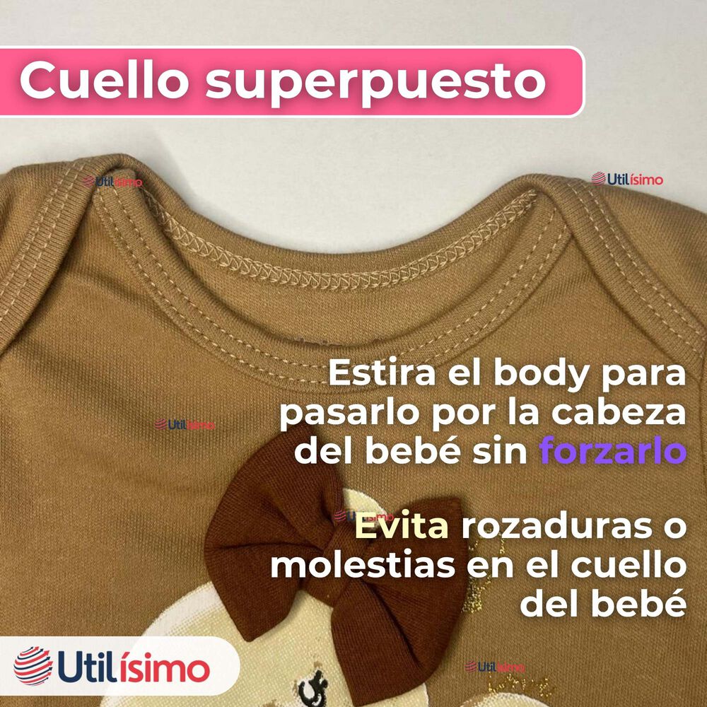 Pack 4 Bodys Niña Manga Corta Tedmimak 100% Algodón Baby Bear image number 4.0