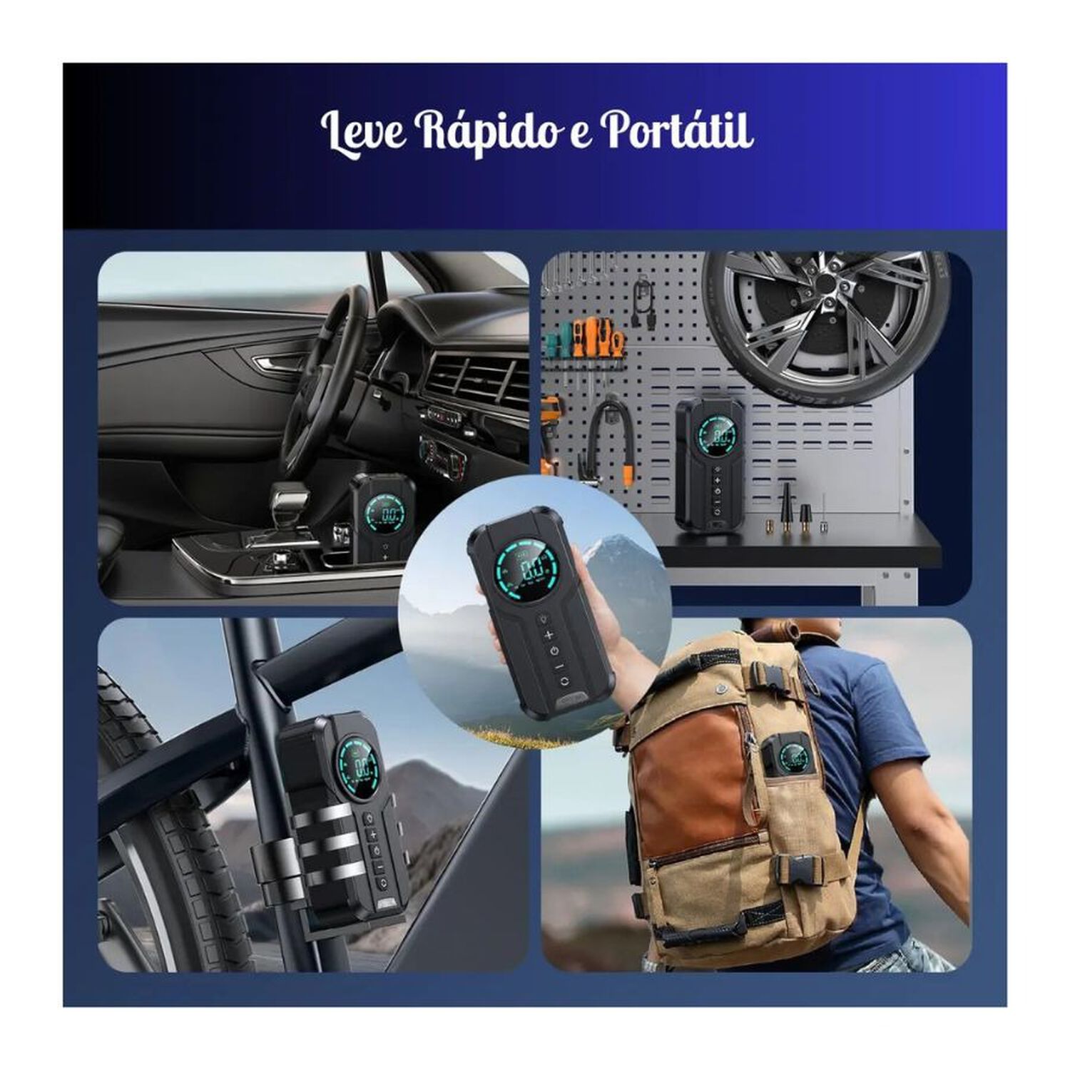 Compresor Aire Portatil Arrancador De Bateria Auto image number 5.0
