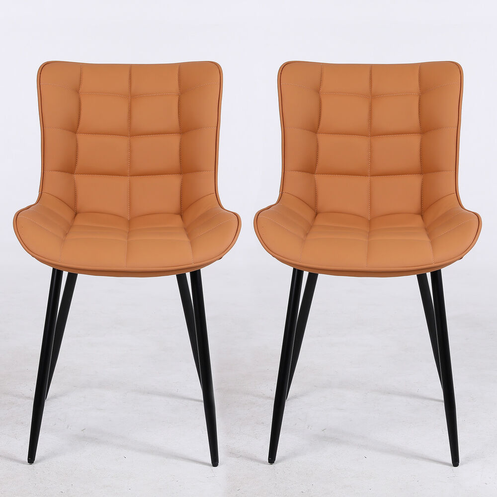 Pack 2 Sillas De Comedor Pu Camel Patas Met&aacute;licas image number 6.0