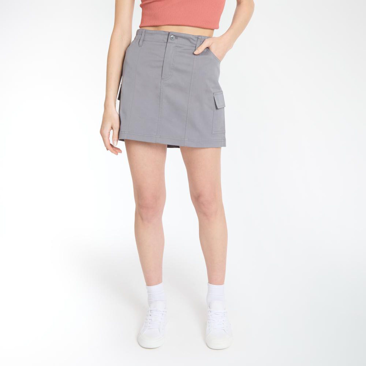 Falda Denim Tiro Medio Cargo Mujer Ocean Pacific image number 0.0