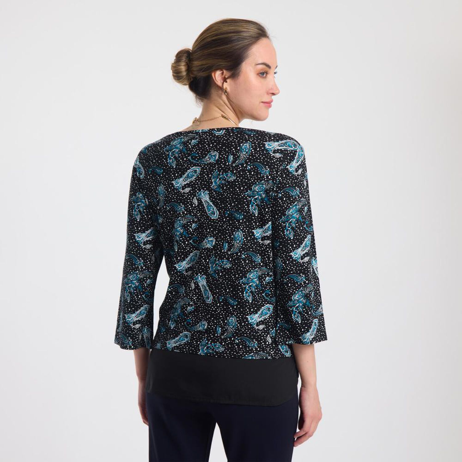 Polera Full Print Con Blusa Manga Larga Cuello Redondo Mujer Lesage image number 3.0