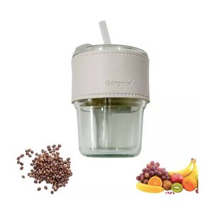 Taza De Vidrio Con Bombilla Transparente Y Cepillo Limpieza