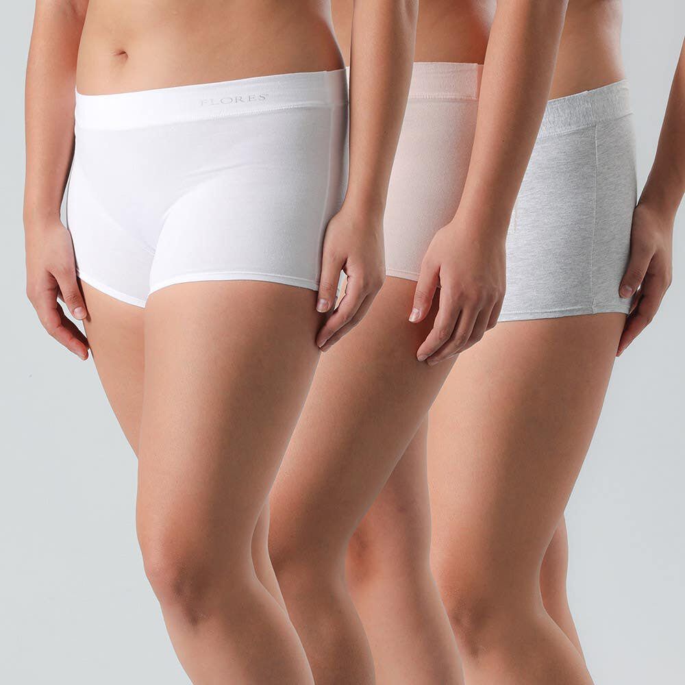 Pack 3x Calzones Boxer Short Algod&oacute;n Mujer Flores 25009-1 image number 0.0