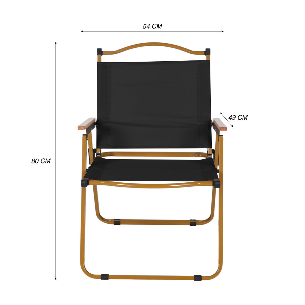 Silla Plegable Camping Reclinable Calafquén Negro image number 2.0