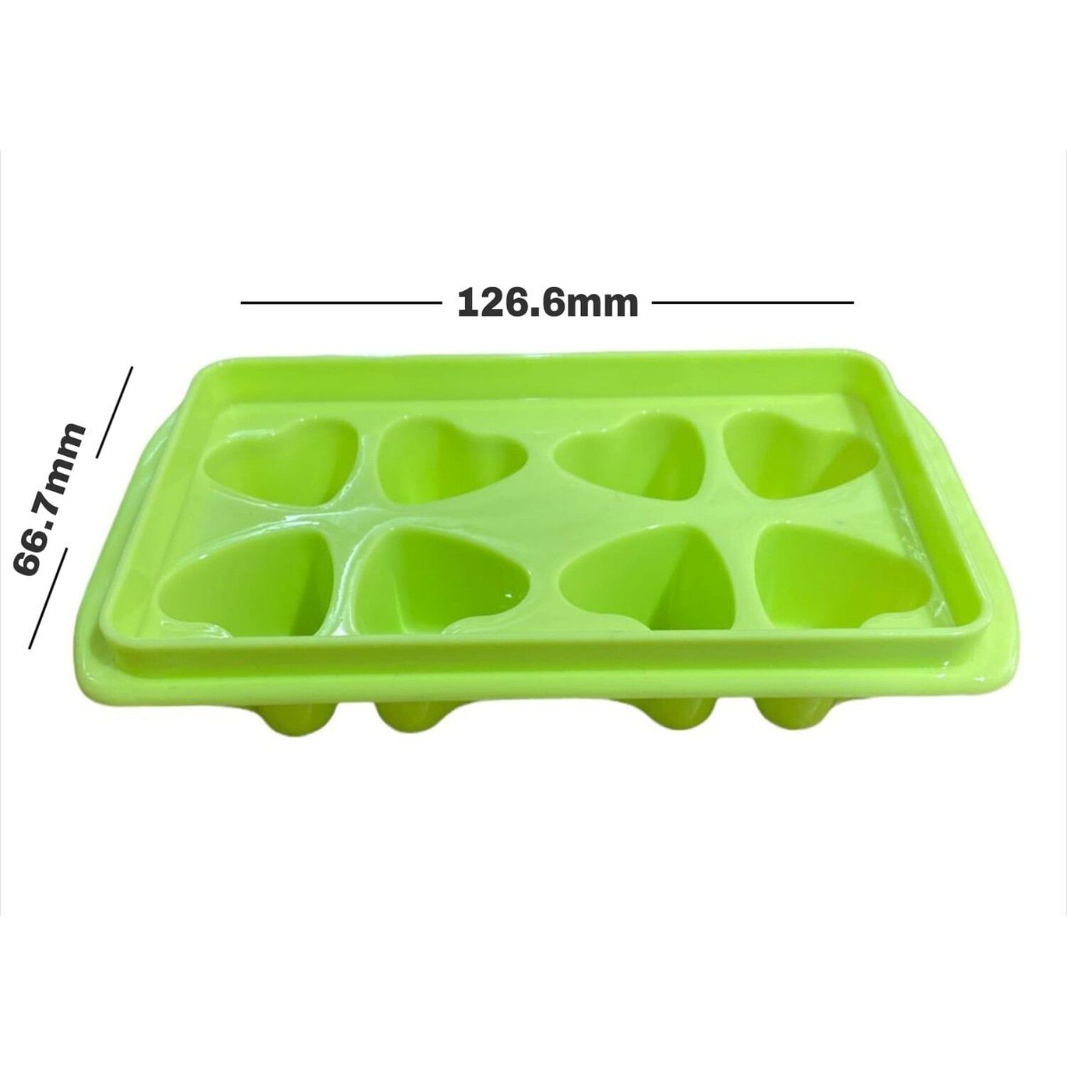 Moldes Pl&aacute;stico Coraz&oacute;n 8 Cubos Hielo Naranja Verde image number 2.0
