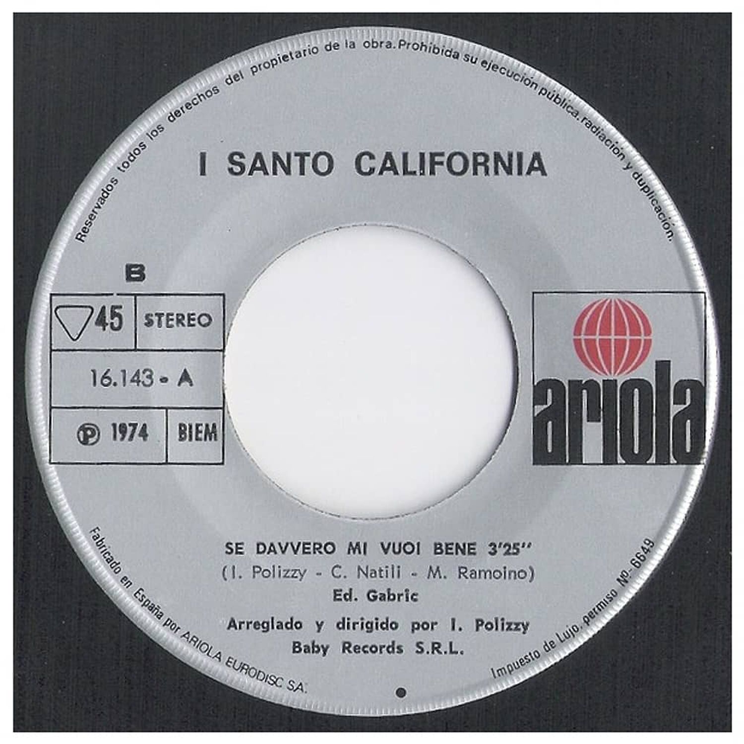 I Santo-california - Torner&oacute; | 7" Single Vinilo Usado image number 3.0