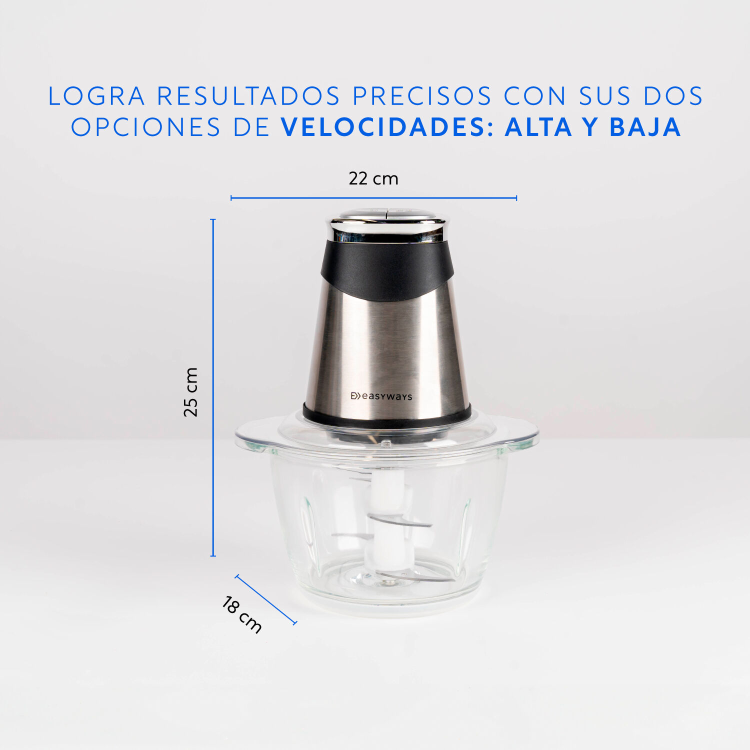 Picadora El&eacute;ctrica Alimentos Power Cutter 1,2 L Easyways image number 4.0