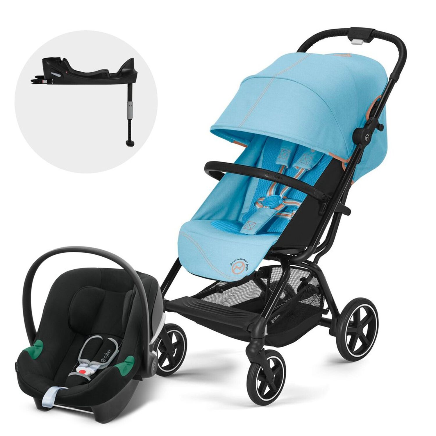 Coche Travel System Eezy S Plus V3 Blk B.blue+aton B2+base image number 0.0