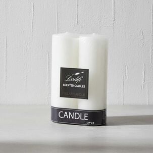 Pack De 2 Velas 15 X5 Cm Blancas