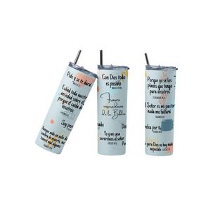 Termo Botella T&eacute;rmica Cristiano Con Vers&iacute;culos B&iacute;blicos Evang&eacute;lico Jes&uacute;s