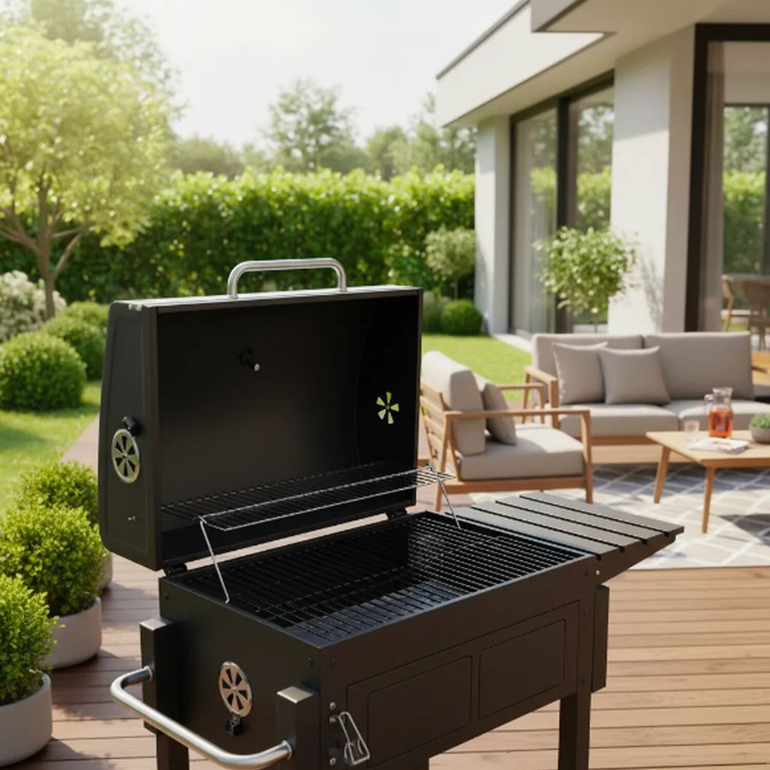 Asador De Carbon 24 Heavy Portatil Negro image number 2.0