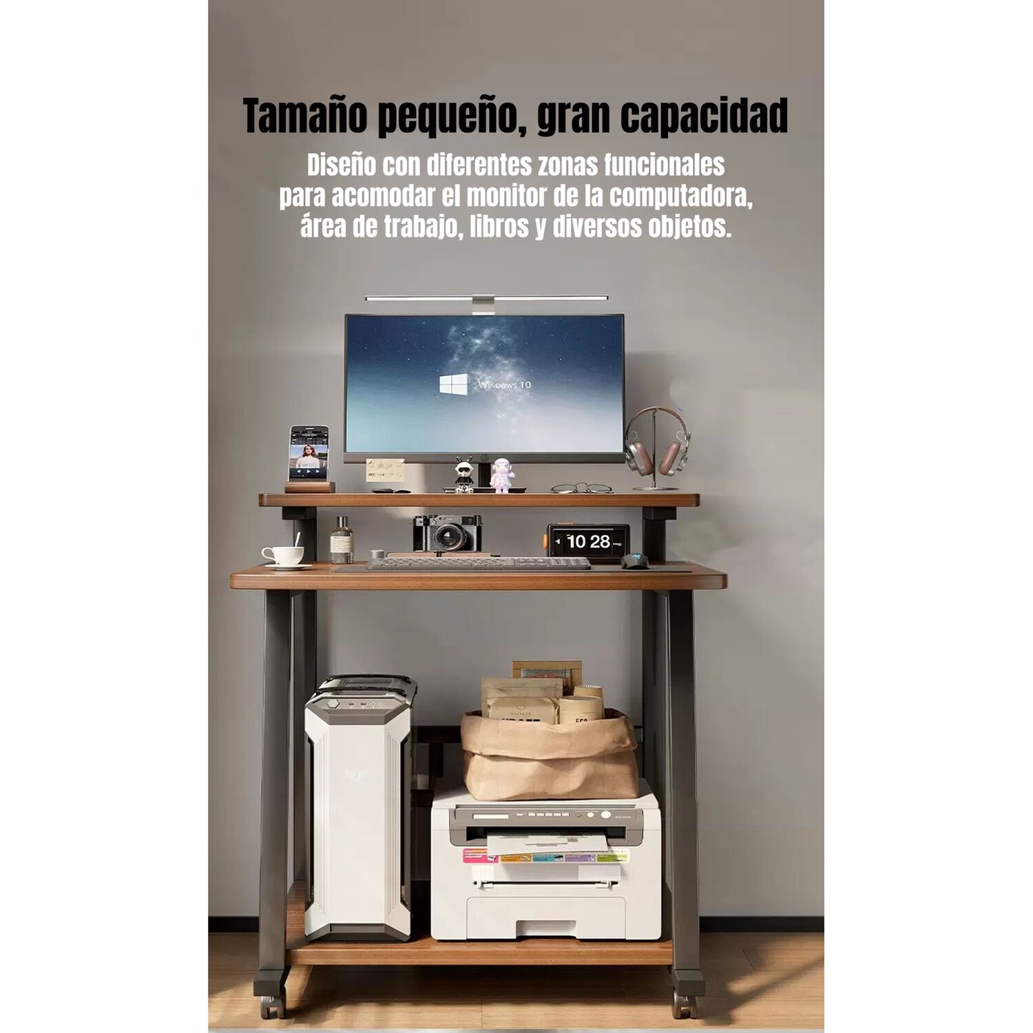 Escritorio M&oacute;vil Compacto Con Repisa 80x58x82cm Express image number 2.0