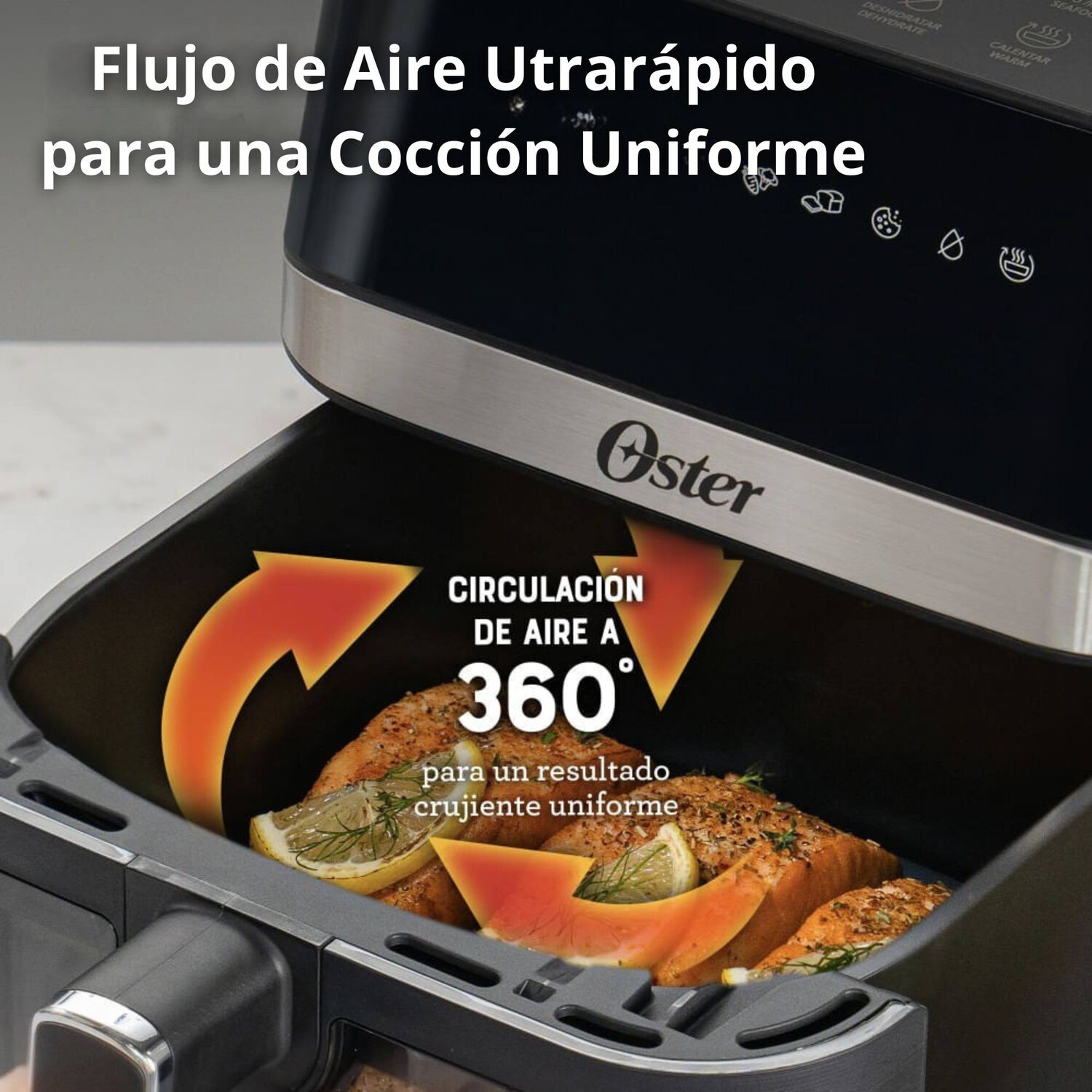 Oster Freidora De Aire Digital, Recubrimiento Oster Diamondforce, 6l De Capacidad, 10 Programas Autom&aacute;ticos, Ckstaf60wddf image number 4.0