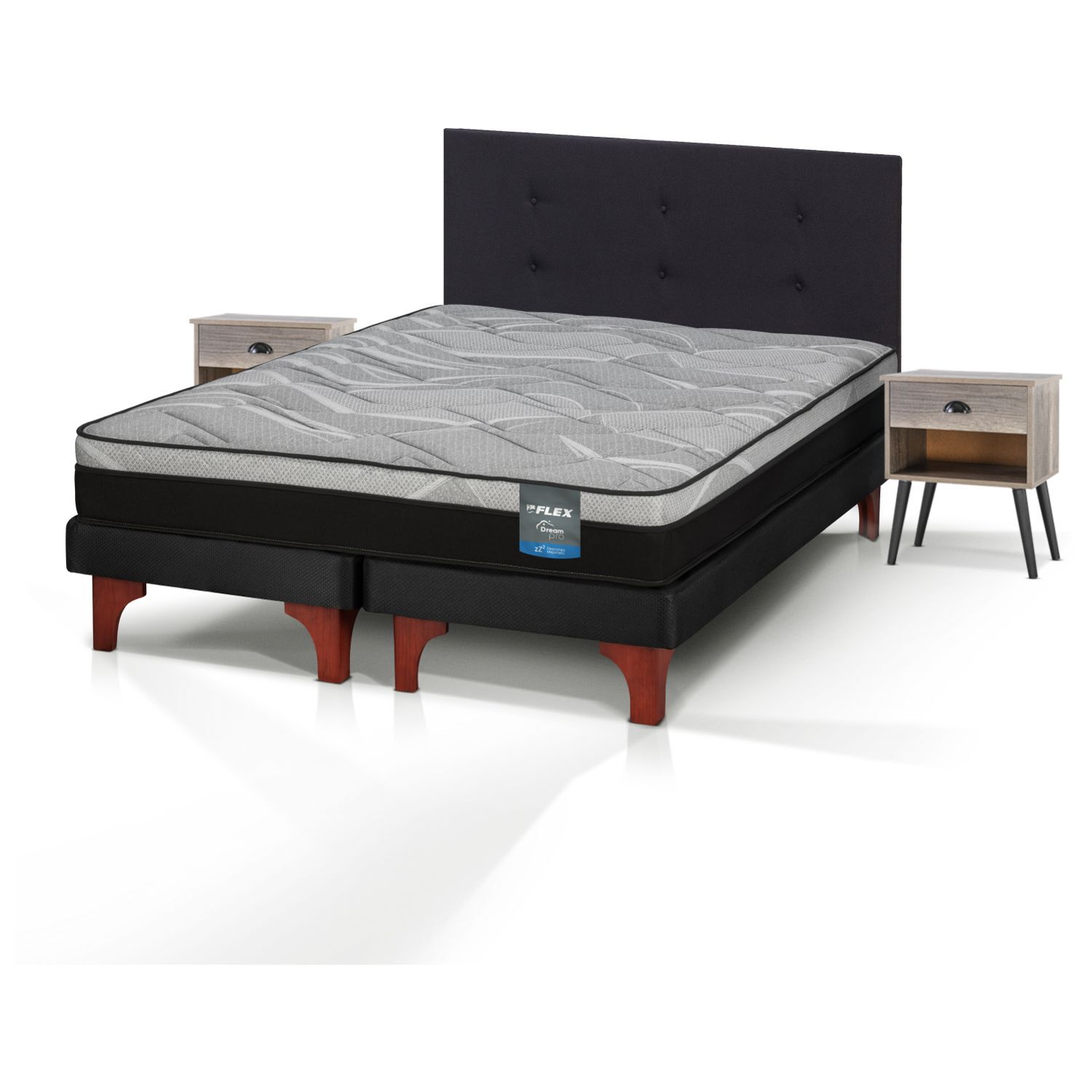 Cama Europea Flex Dream Pro / 2 Plazas + Set De Maderas image number 2.0