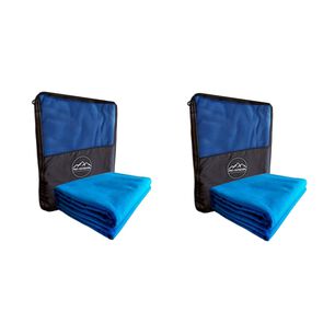 Pack 2 Toallon Microfibra Suede Azul