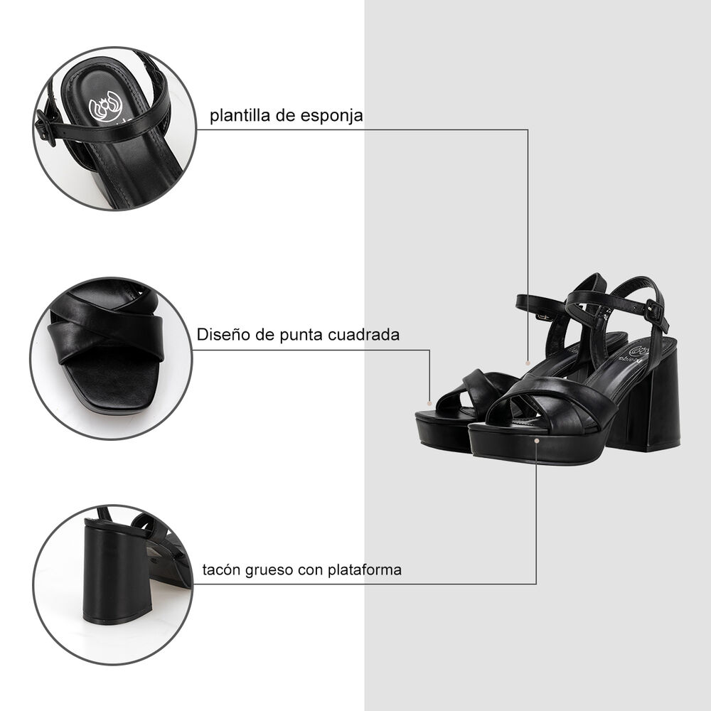 Sandalia Taco Negro Fiesta Dmt12 Weide image number 5.0