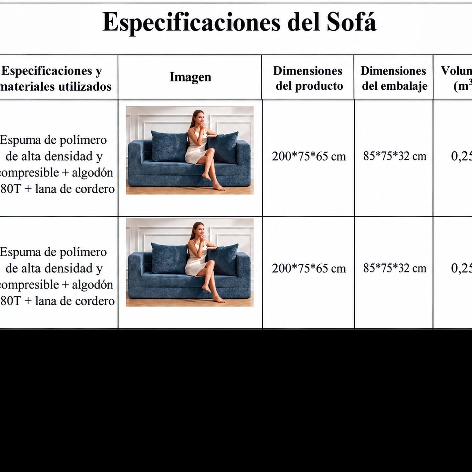 Sofa Sillon Compacto 2 Cuerpos Moderno Tevere image number 3.0