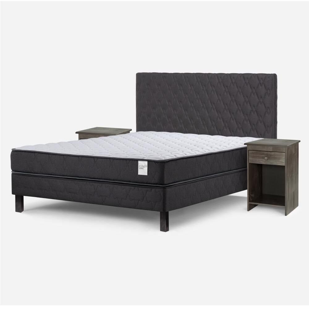 Cama Europea Rosen Wave / 2 Plazas / Base Normal + Set De Maderas image number 1.0