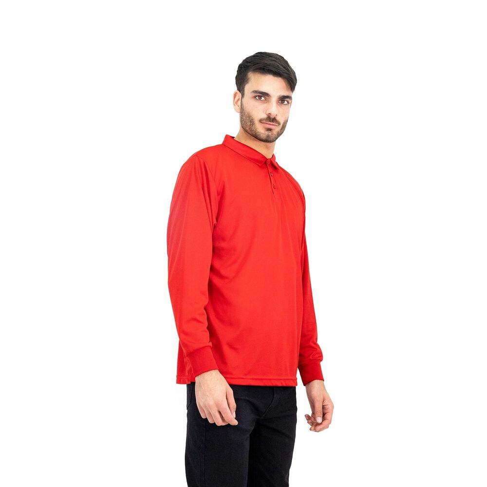 Polera Cooldry Quebec Manga Larga Rojo Hombre image number 2.0