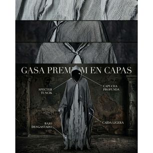Disfraz T&uacute;nica Espectro Con Capucha Para Halloween Y Terror