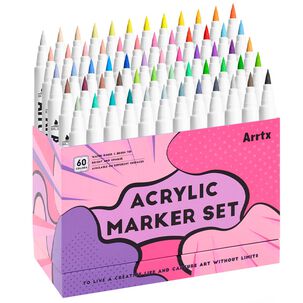 Arrtx Marcadores De Acrílico 60 Colores Punta Pincel