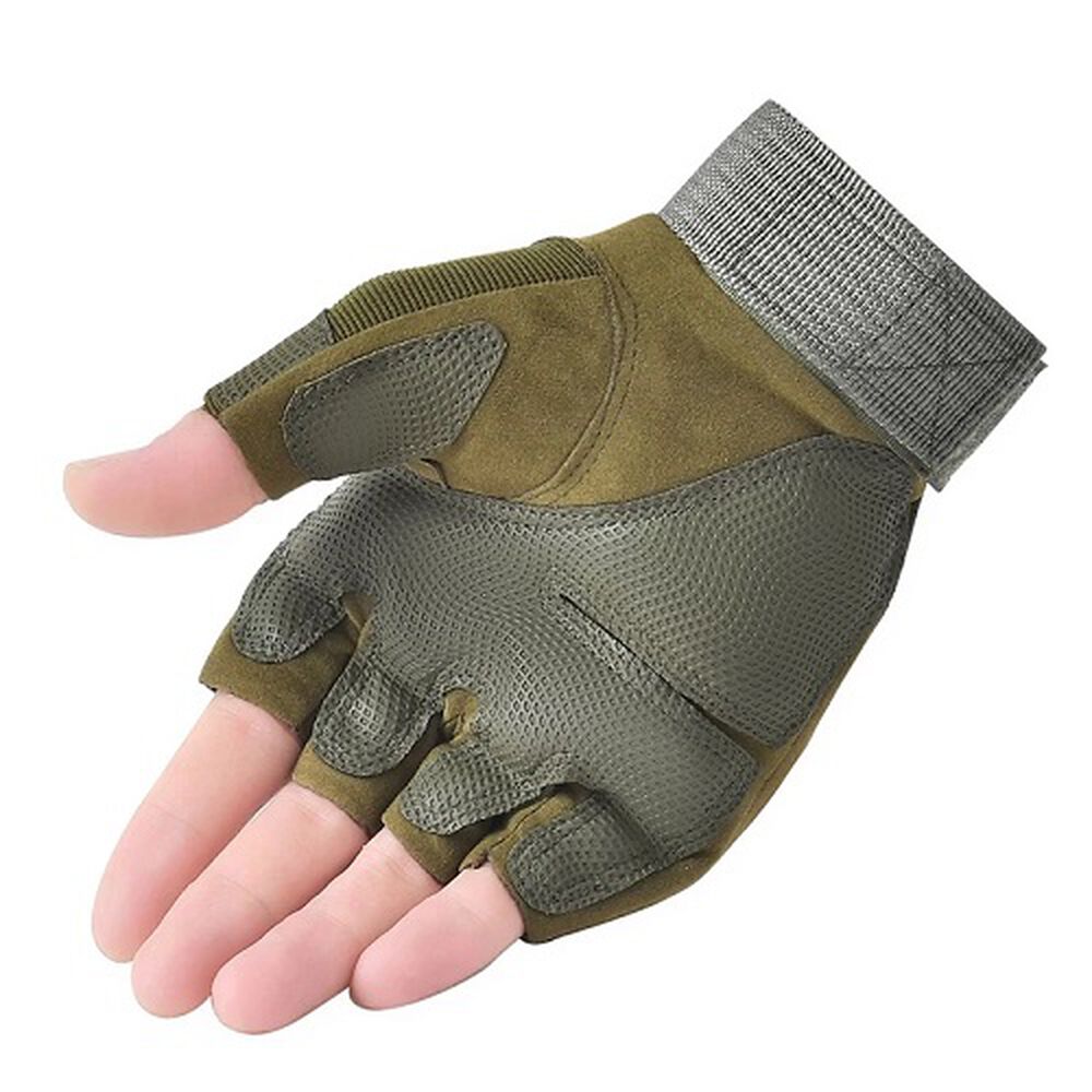 Guantes Tácticos Para Motocicleta O Bici Nudillos Extra Duros Reforzado Correa Sin Dedos image number 4.0