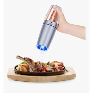 Pack 2 Molinillo Moledor El&eacute;ctrico Pimienta Especias Luz Led