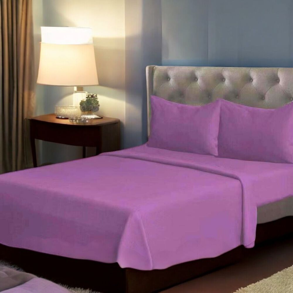 Juego De Sabanas Polar De 2 Plazas Mas 2 Fundas De Almohada Color Morado image number 1.0