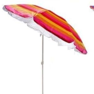 Sombrilla Reclinable 2.40 Mts Diametro Playa Camping Diseño Rayas Colores Varios