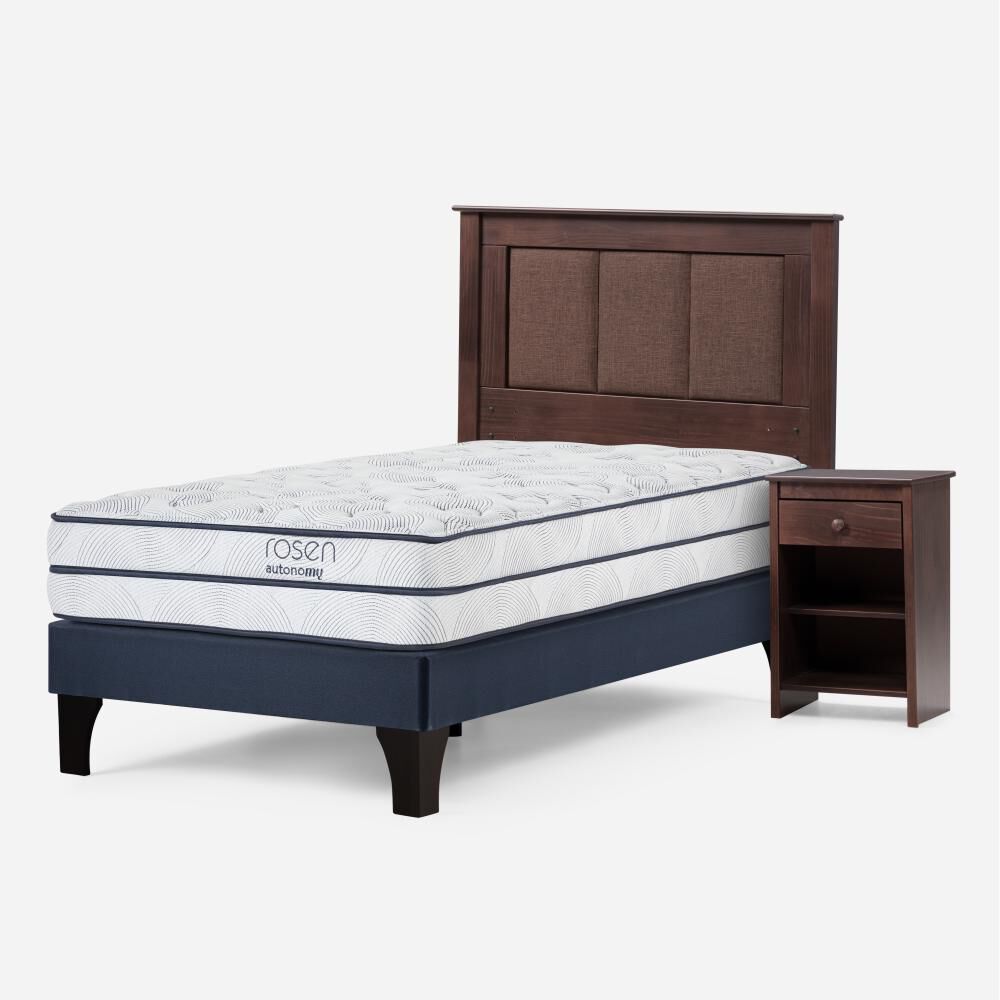Cama Europea Rosen Autonomy Sky / 1.5 Plazas / Base Normal + Set De Maderas Rachel image number 1.0
