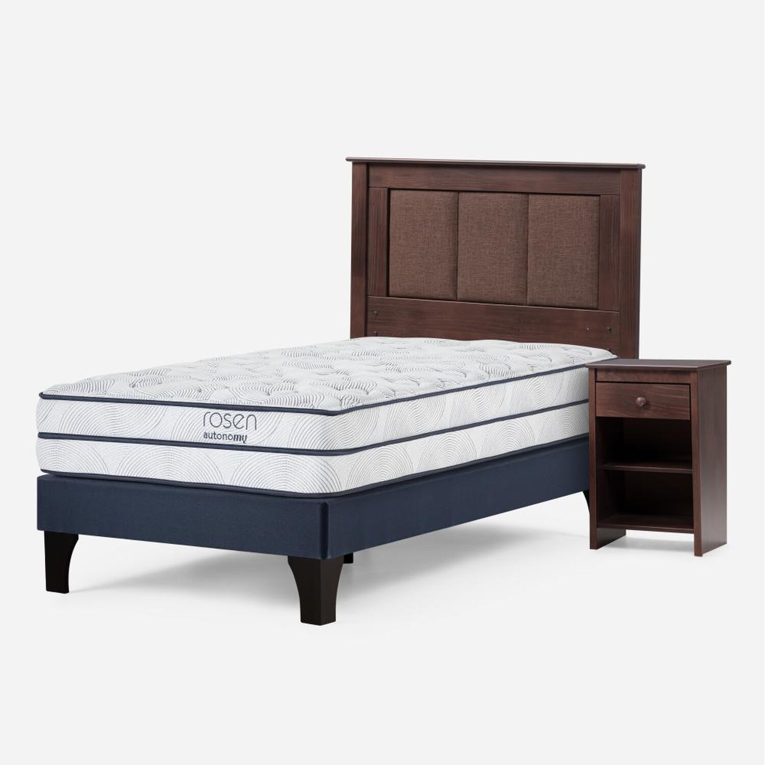 Cama Europea Rosen Autonomy Sky / 1.5 Plazas / Base Normal + Set De Maderas Rachel image number 1.0