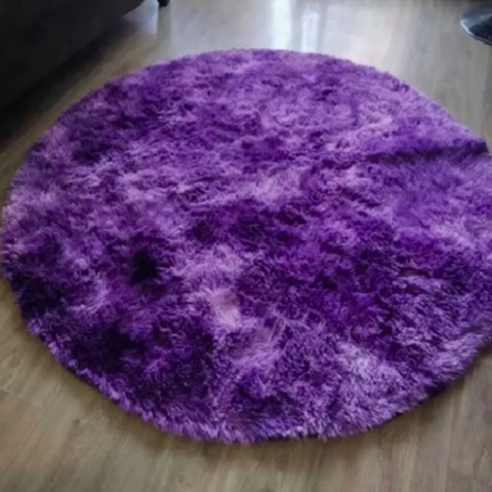 Alfombra Redonda Peluda Morada image number 1.0