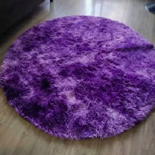 Alfombra Redonda Peluda Morada