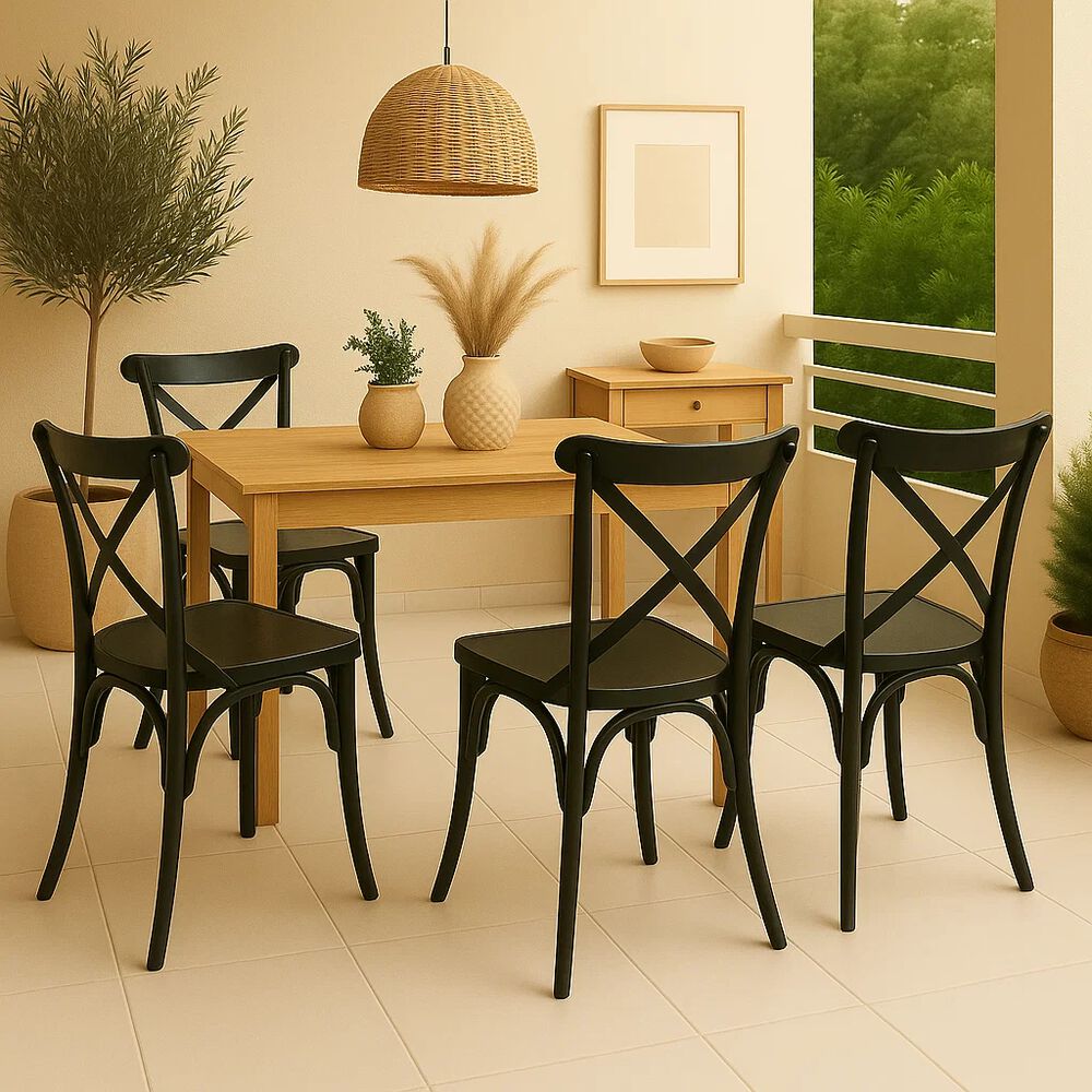 Pack 4 Sillas De Terraza O Comedor Crossback Danubio - Negra image number 2.0