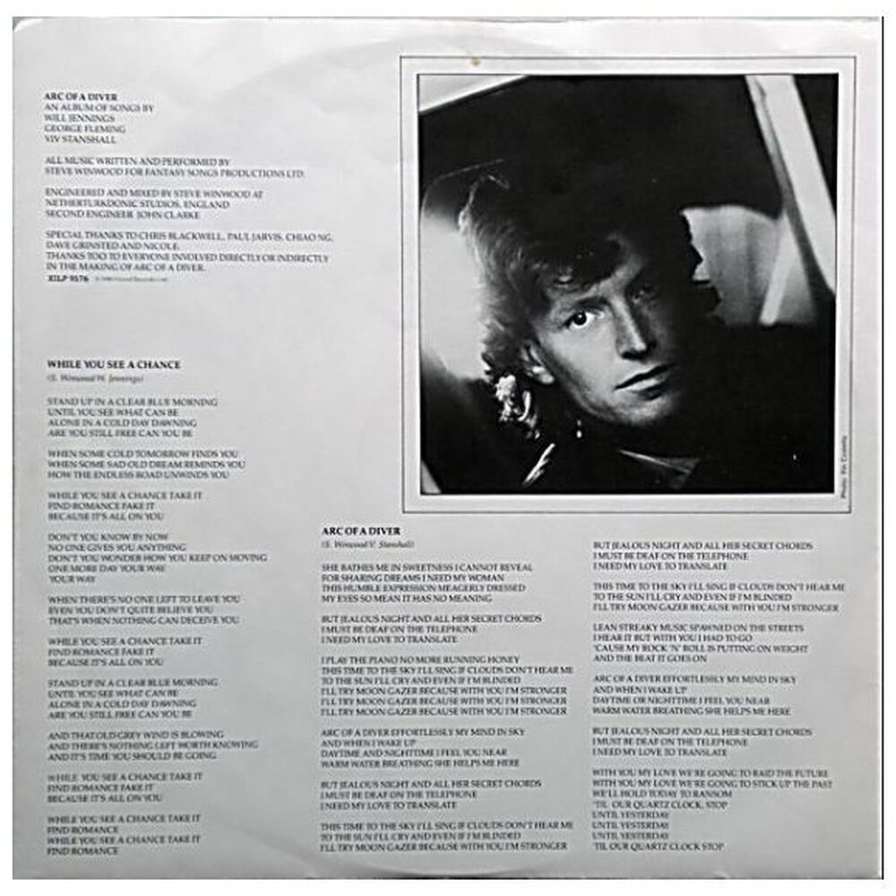 Steve Winwood - Arc Of A Diver | Vinilo Usado image number 3.0