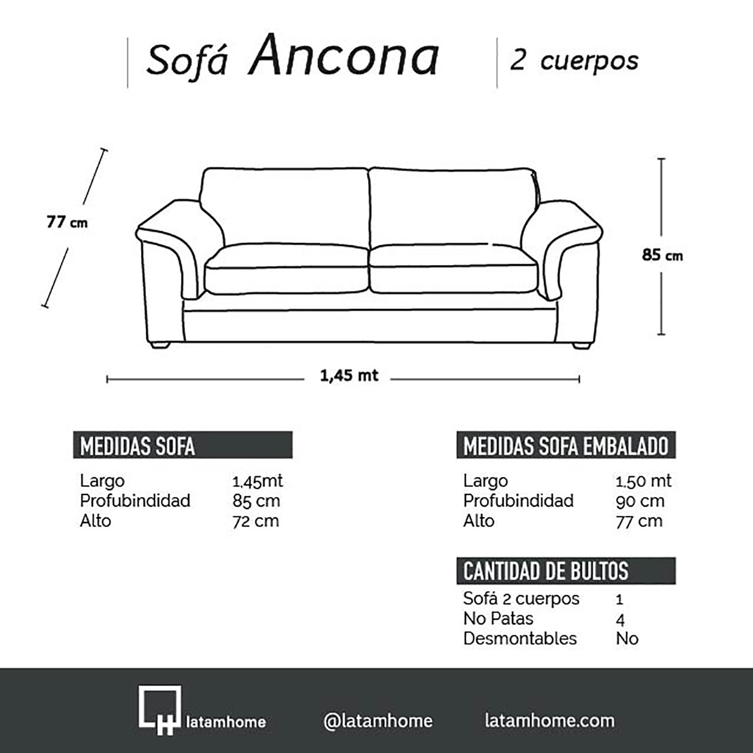 Living Ancona 3-2 Pu Grano Negro image number 3.0