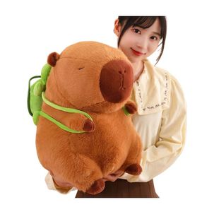 Peluche De Capibara Kawaii Carpincho Mochila Tortuga 50cm