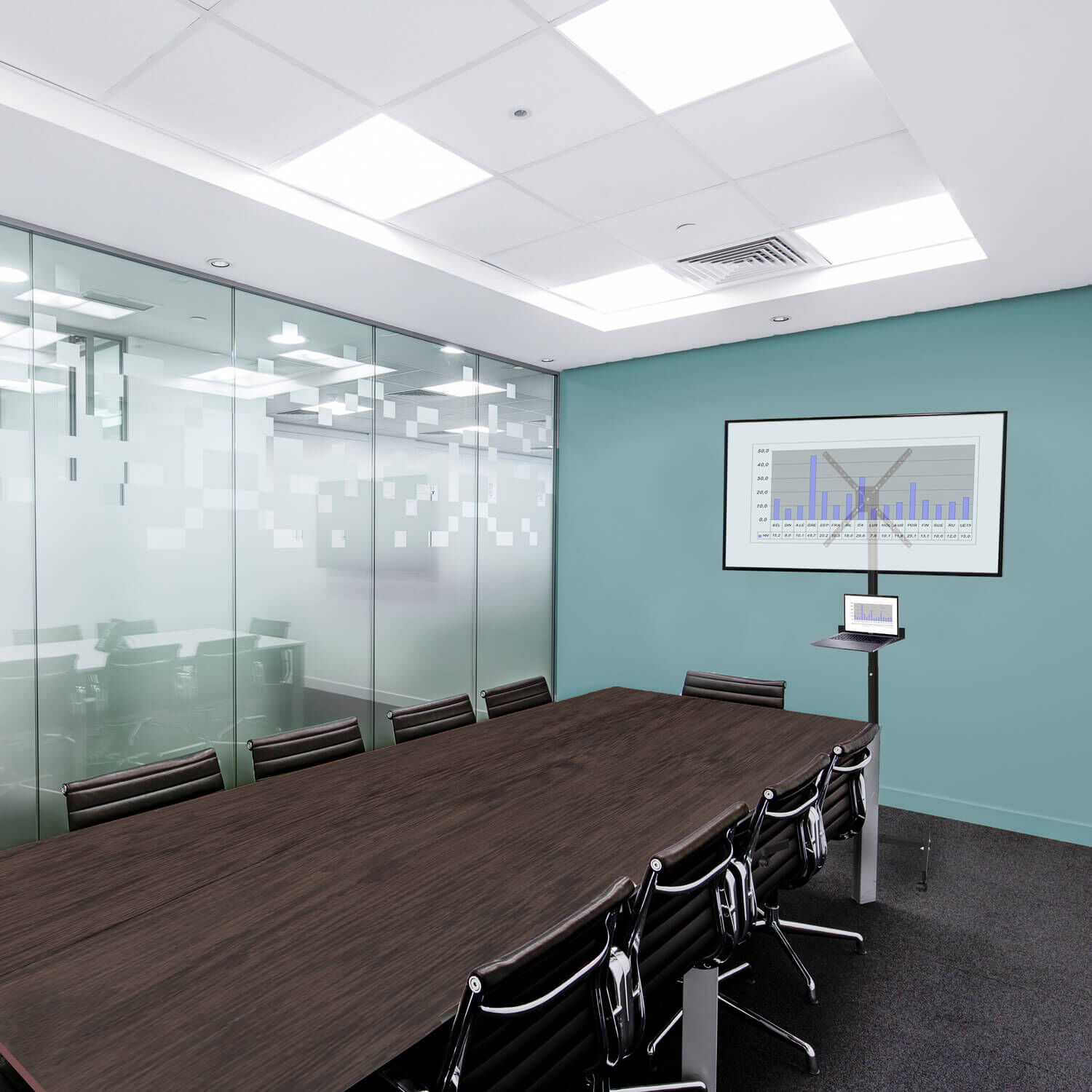 Pedestal Para Tv 10" A 60" - 25kg - Inclinable C/ruedas Sbrr11 - Brasforma image number 1.0