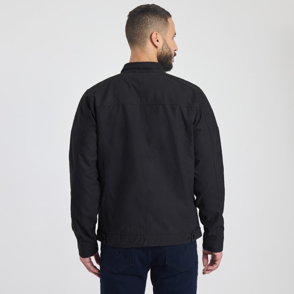 Chaqueta Ecocuero Regular Cuello Redondo Hombre Az Black image number 1.0