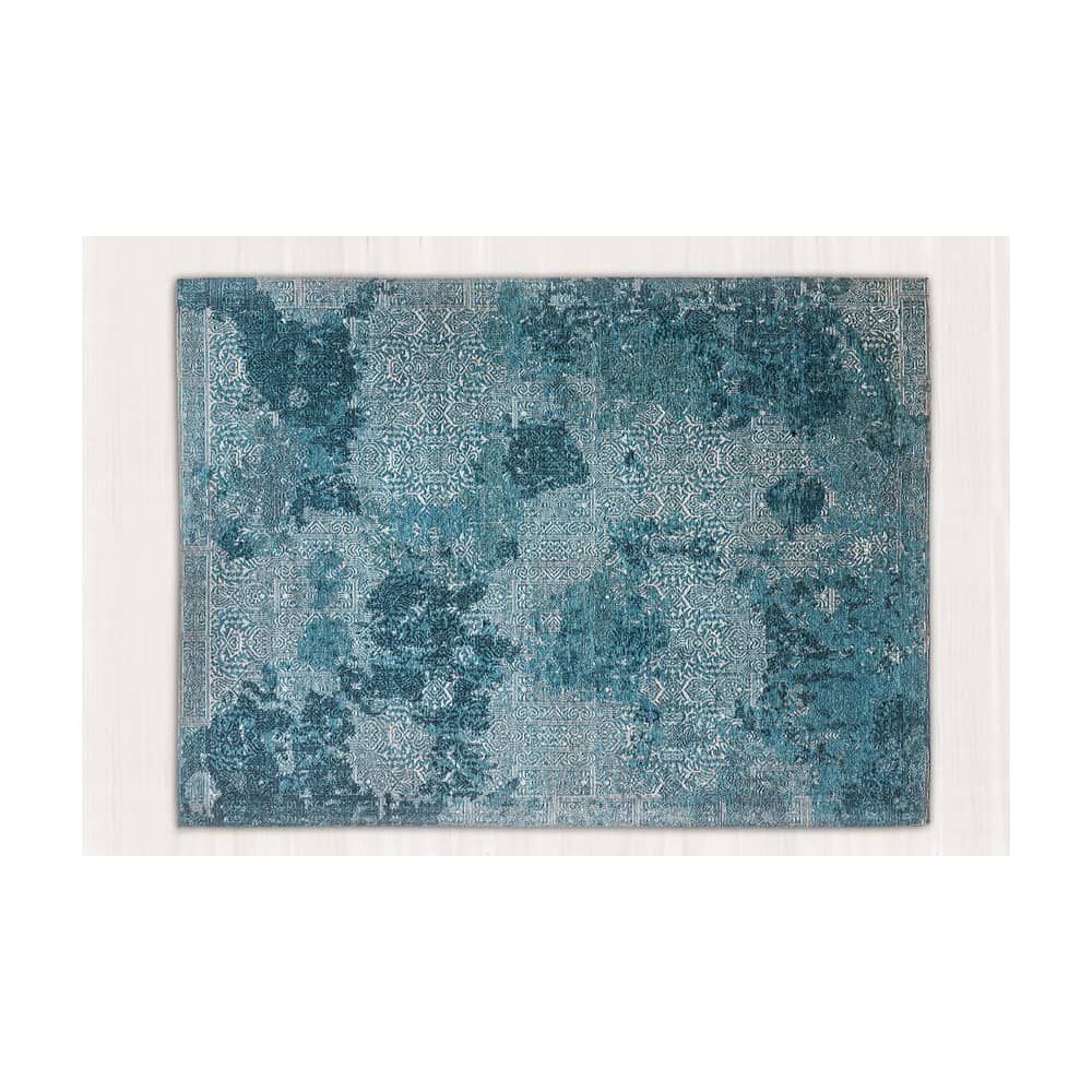 Pack Jacquard Turquesa (alfombra + Taburete)150x240 image number 1.0