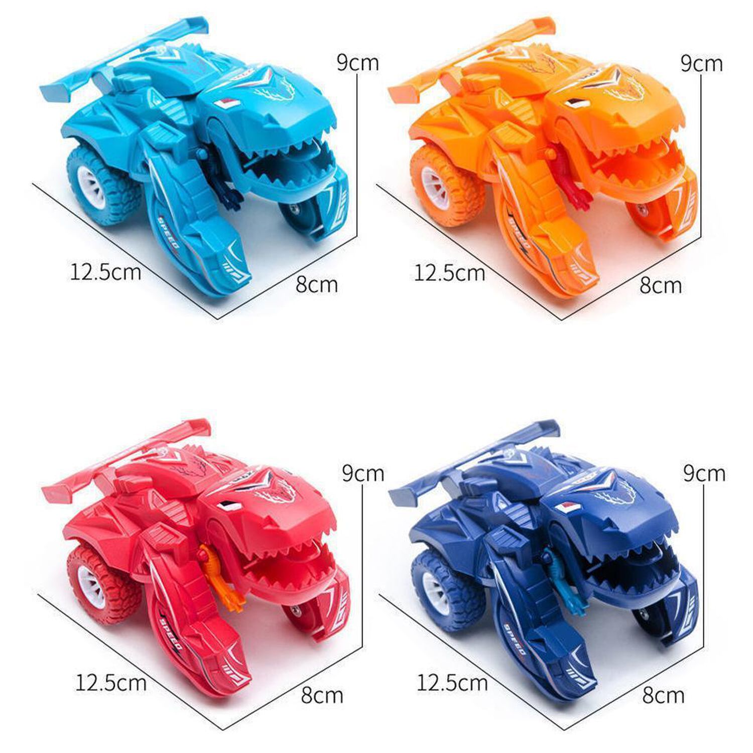 Set Juguetes Cuatro Autos Transformers Dinousaurio Para Ni&ntilde;os image number 9.0