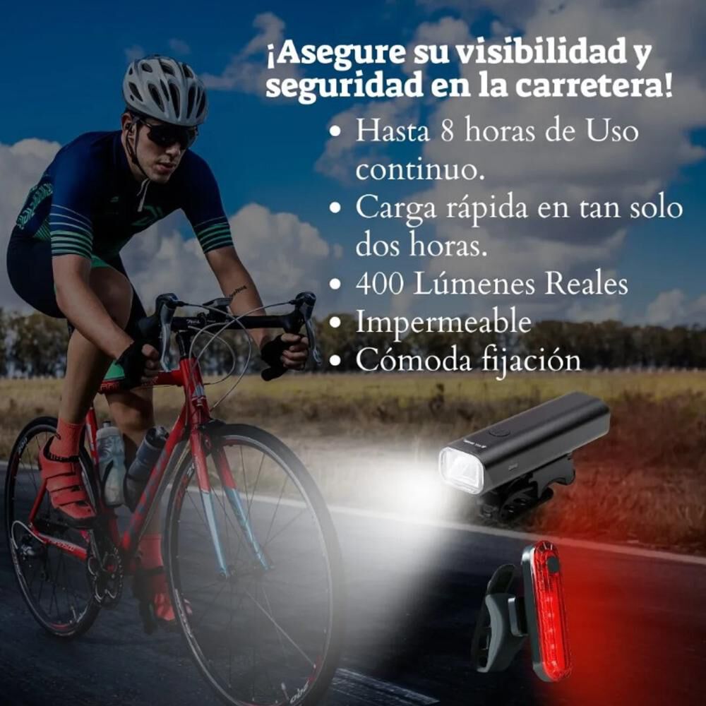 Luces Recargables Para Bicicleta Delantera Y Trasera Premium image number 9.0
