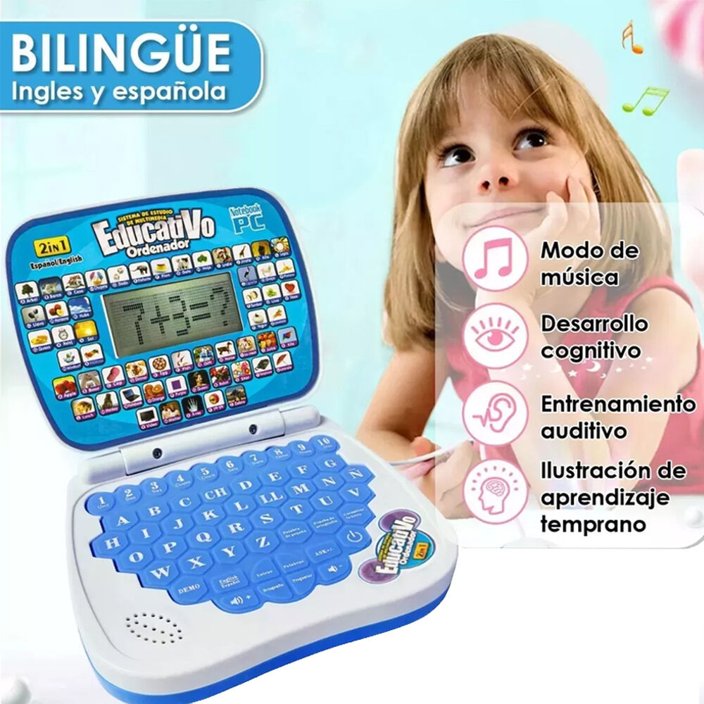 Mini Ordenador Didactico Educativo Juguete Notebook Infantil image number 2.0