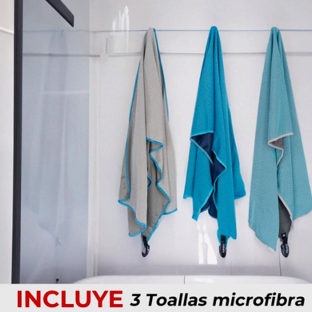 Toalla Microfibra Set De 3 Azul image number 2.0
