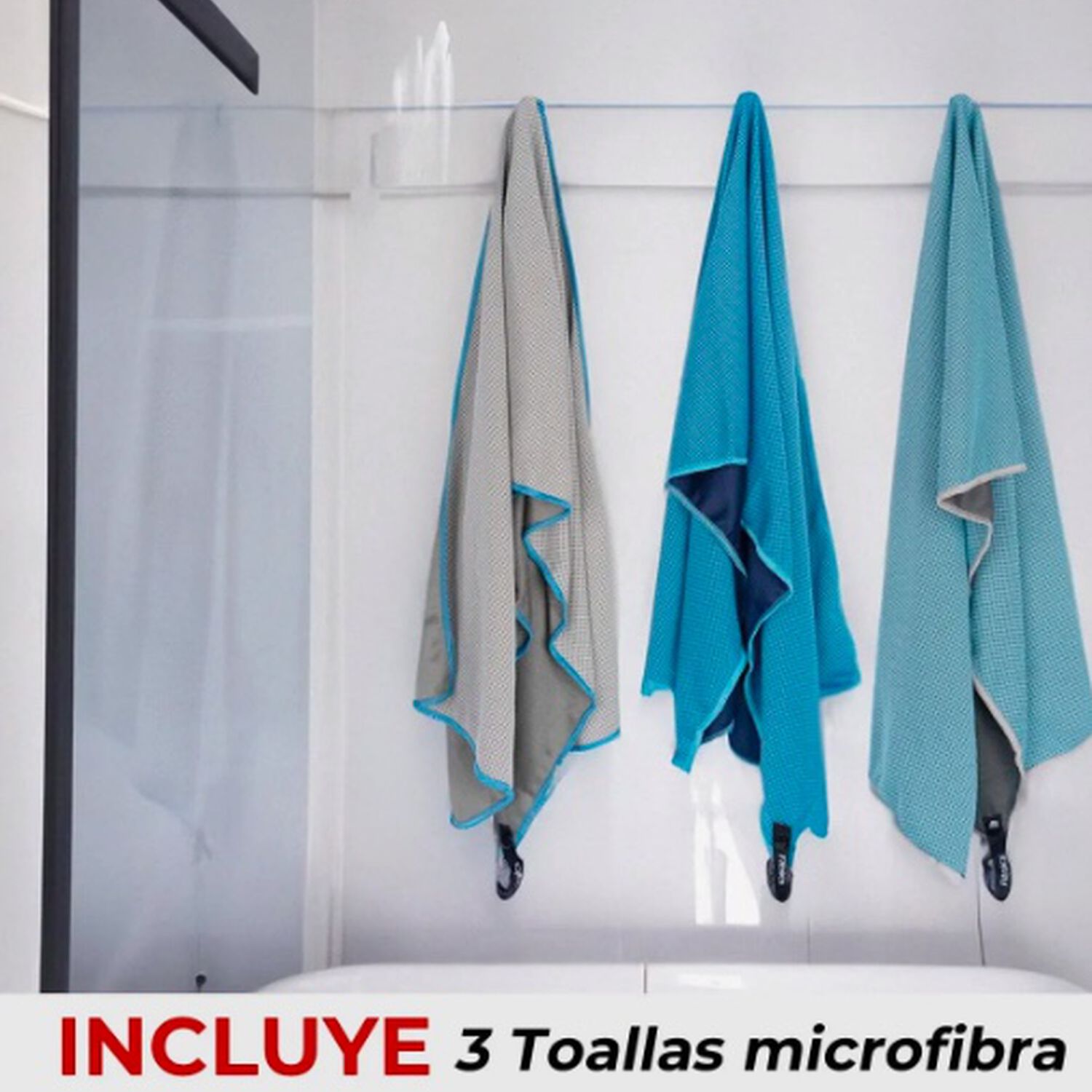 Toalla Microfibra Set De 3 Azul image number 2.0